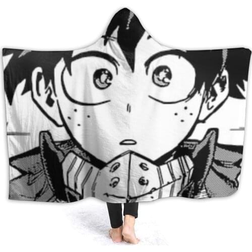 Soft warm flannel My Hero Hooded Blanket Anime Comic blankets for Sofa Sherpa Fleece Bedspread Wrap