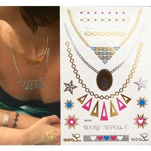 New Fashion Colorful Flash Tattoo Choker Temporary Tattoos Necklaces Taty Flash Tatoo Tatuagens Glitter Tattoo