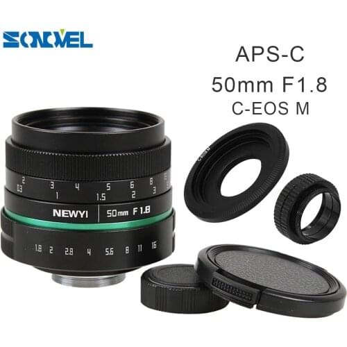 50mm f1.8 APS-C Multi-coated CCTV TV Movie Lens+C Mount for Canon EOS M M2 M3 M5 M6 M10 EOS M100 Mirrorless Camera