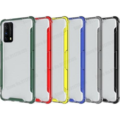 Clear Transparent Airbag Shockproof Case For VIVO IQOO NEO Z1X Z5 Y30 Y51 Y9C Y20 Y19 Y50 Y91 Y17 Candy Color Bumper Phone Cover