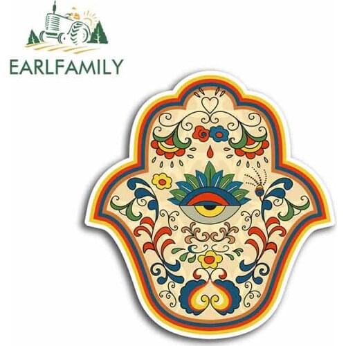 EARLFAMILY 13cm x 13cm For Hand Of Fatima Indian Car Stickers Personality Stickers Anime Decals Waterproof Suitable For GTR EVO