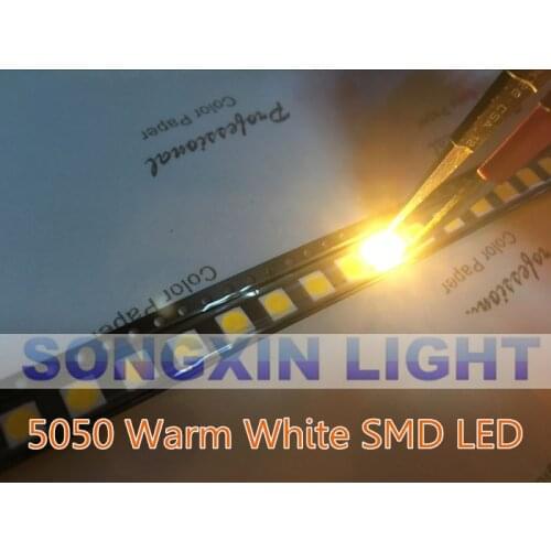 50Pcs 5050 Warm white SMD SMT LED PLCC-6 3-CHIPS 5050 led 60MA Mid-power 10-18LM 0.2W XIASONGXIN LIGHT High quality Wholesale