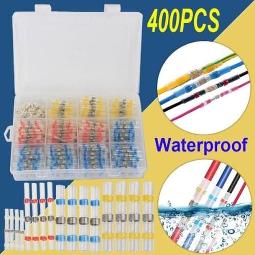 400PCS Heat Shrink Butt Terminals Solder Seal Sleeve Wire Connector Kit soldering kit wire connectors terminal eletrico