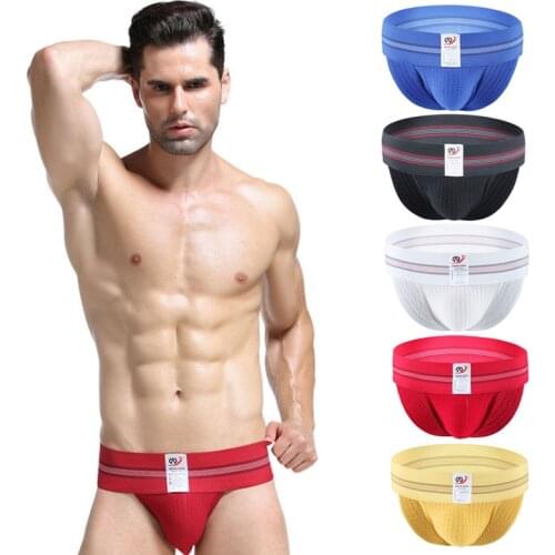 WJ Brand Mens Underwear Make Ultra Wide Belt Knitted Comfortable Breathable Sexy High Fork Briefs Panties Sleepwear