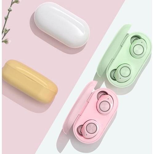 TW60 Portable Mini Bluetooth 5.0 HiFi In-Ear Wireless Earphones Sports Earbuds for Mobile Phone for Girls Boys Gaming Music