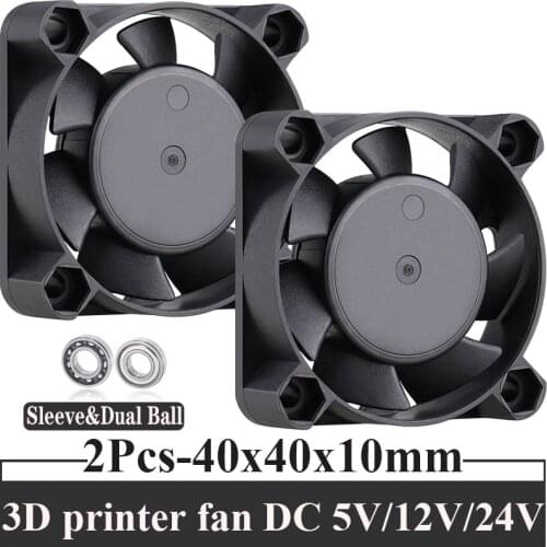 2PCS Gdstime 3D Printer fan 40mm DC 24V 12V 5V 2PIN 3PIN USB Ball Bearing Computer Case CPU Cooler Cooling axial Fan 40x40x10mm