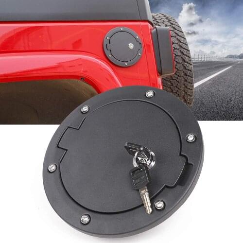 Car Fuel Filler Door Cap Gas Tank Cover Replacement for Jeep Wrangler JK 2007-2017 With Key Auto Accessories
