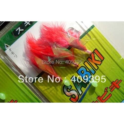 10 packs 16# With real Feather Sabiki Rig Shrimp Sabiki Rigs Soft fishing lure with Strong Fishing hook Free shipping