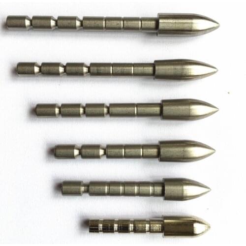 12pcs 70 80 90 100 110 120 Grain Stainless Steel Bullet Point Tip For ID 4.2 mm carbon Arrow Shaft Archery Bow Hunting