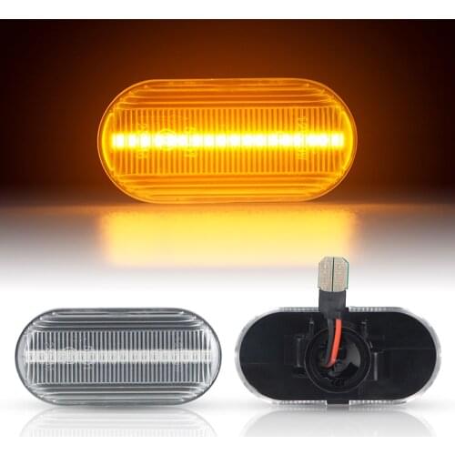2Pcs Led Dynamic Amber Side Marker Turn Signal Indicator Repeater Light For Mercedes-Benz Smart Fortwo W453 C453 2014