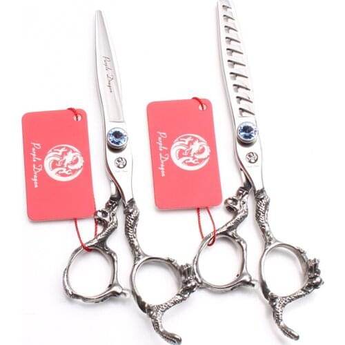 5.5In. Purple Dragon Professional Hair Scissors Cutting Shears Thinning Shears Salon Hairdressing Scissors Barber Scissors Z9006
