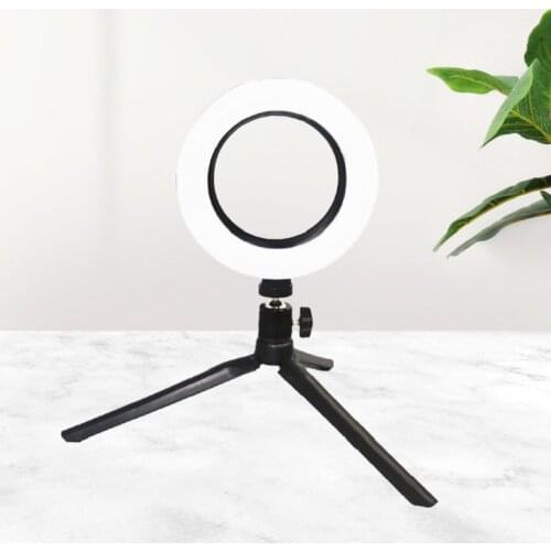 6 Inch LED Live Streaming Fill Light Dimmable 3 Color Temperature Photography Lamp Desktop Selfie Beauty Lights With Tripod