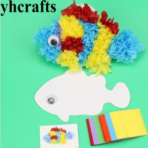 6PCS/LOT.DIY tissue paper fish craft kits,Tissue art,Home decoration,DIY toys,Crafts toy,Home oranment,Kids toys.Wholesale