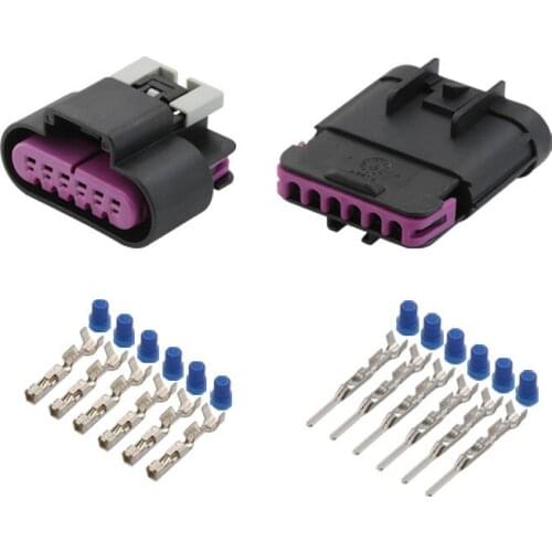 6 Pin/Way Male Female Taillight Turn Light Assembly Harness Connector Throttle Sensor Plug For Delphi Buick Chevrolet 15326829