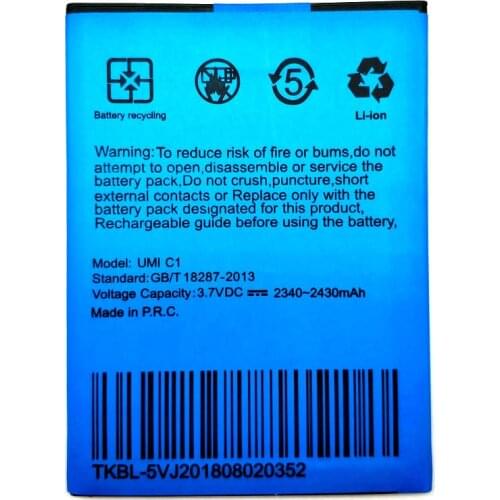 New 1pcs 100% High Quality UMI C1 2430mAh Battery For UMI C1 phone