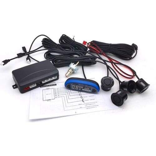 Car Blue Light Sensor Reverse Assistance Backup Radar Monitor System With 4 Sensors