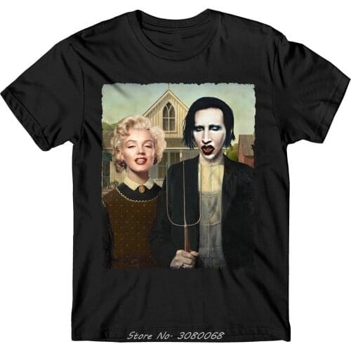 Marilyn Monroe t-shirt, Manson t-shirt, American Gothic, Funny, Glamour, Pinup New Fashion T Shirt Men Cotton Tees