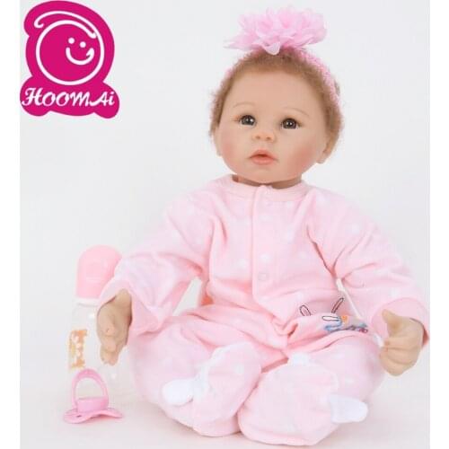 Hot Sale Bebe Reborn Baby Doll Lovely Soft Silicone Cloth Body 18" Realistic Fashion Doll Newborn 45CM Toy Kids Birthday Gifts