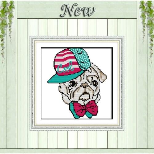 Puppy cartoon dog decor diy painting counted Printed on canvas DMC 11CT 14CT chinese Cross Stitch kits Needlework Set embroidery