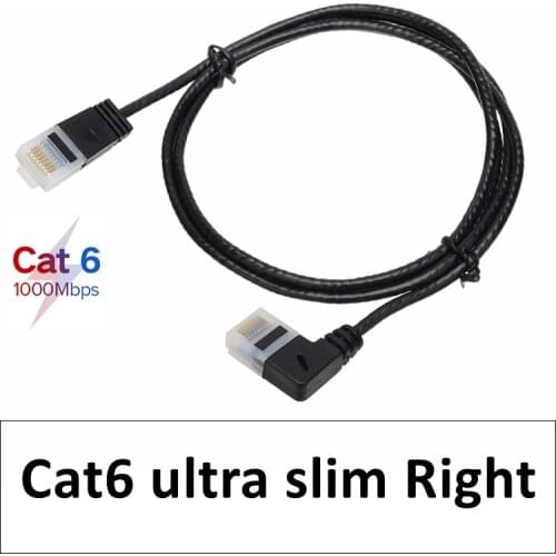 Ultra Slim Cat6 Ethernet Cable RJ45 Right Angle UTP Network Cable Patch Cord 90 Degree Cat6a Lan Cables for Laptop Router TV BOX