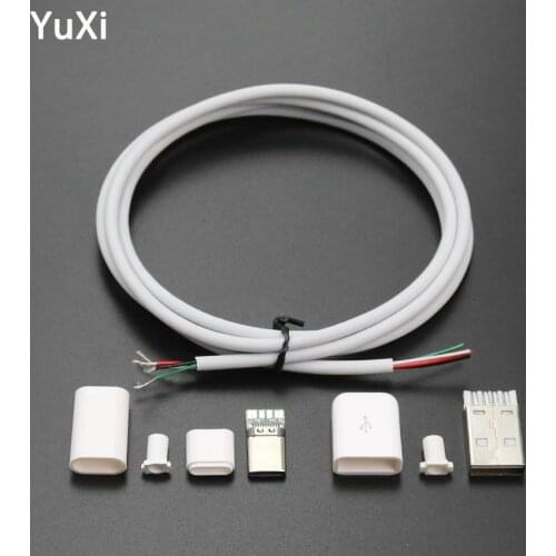 YuXi DIY Charging Cable DIY welding USB to Type C Connector Plug Cable For Huawei Honor 20 P30Pro For Xiaomi USB-C Charger Cable