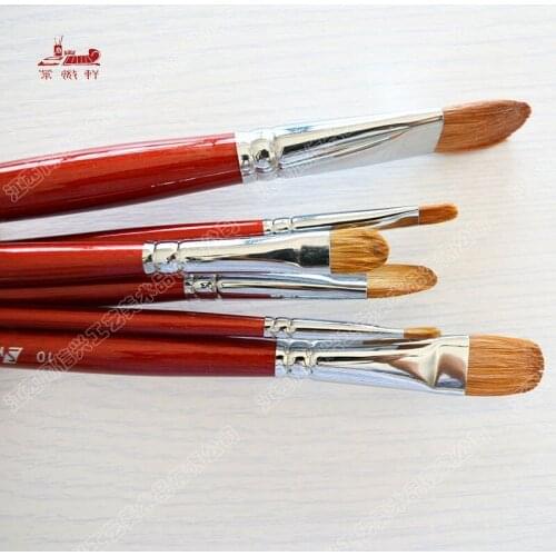 6Pcs/Set Watercolor Brush Weasel Hair gouache watercolor oil painting brush Wooden Handle Artist Paint Brushes art supplies