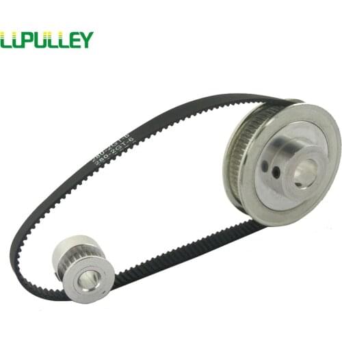 LUPULLEY GT2 Timing Pulley Belt Set 2GT 16T:60T 20T:60T 30T:60T 40T:60T Reduction Synchronous Belt Pulley Kit 200/280mm for CNC