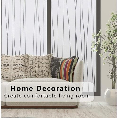 2M Matte Stripe Window Film Self-Adhesive Privacy Glass Frosted Decorative Stickers DIY Home Window Static Cling Decals