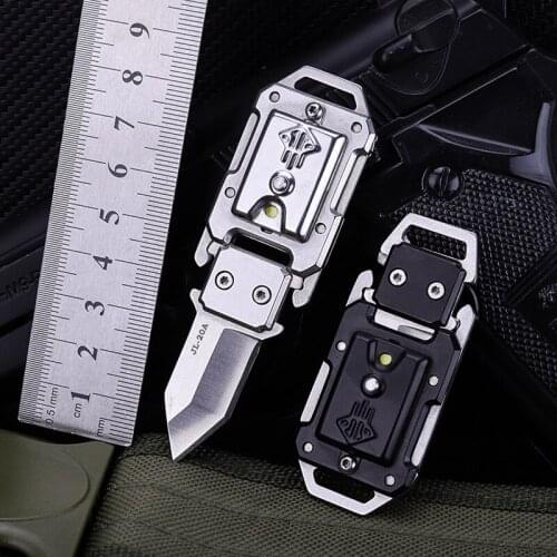 Mini Illuminated Pocket Knife Pocket Knife Outdoor Portable Sharp Portable Field Survival Key Ring Short Pocket Folding Knife