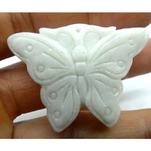 Natural stone Chinese stone hand-carved statue butterfly amulet pendant for diy Jewelry making necklace Accessories wholesale