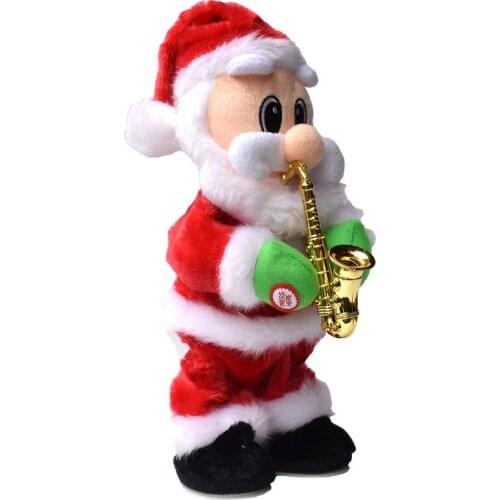 New Electric Santa Claus Blowing Saxophone Hip Twisting Creative Music Old Man Doll Christmas Decoration Children 's Gift