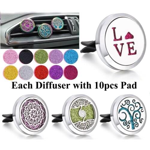New Aromatherapy Jewelry Car Perfume Diffuser Clip 316L Stainless Steel Perfume Essential Oil Diffuser Locket Car Air Freshener
