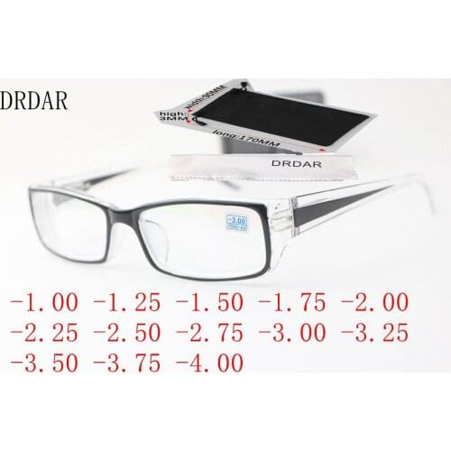 2021 new Transparent dotted square mens and womens high-definition Myopia glasses finished optical spring glasses legs