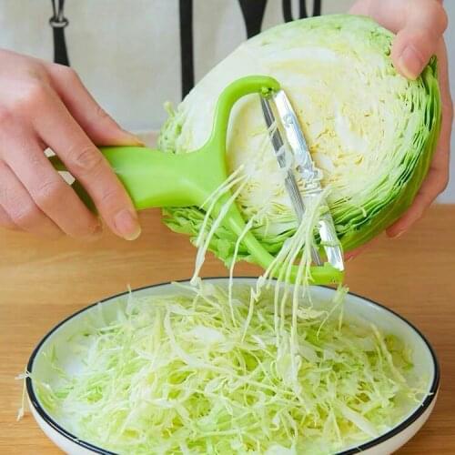 New Large Green Japanese Cabbage Slicer Wide Mouth Fruit Peeler Knife Cool Kitchen Gadgets and Accessories Vegetable Slicer