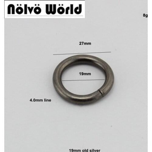 Wholesale OLD SILVER Inside Gunmetal Nickel Snap No welded Ring for Making Purse Bag Handbag Handle Connector