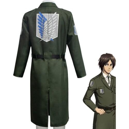 Attack on Titan Final Season Jacket Cosplay Costume Shingeki no Kyojin Survey Corps Jacket Belt Eren Jaeger Cosplay