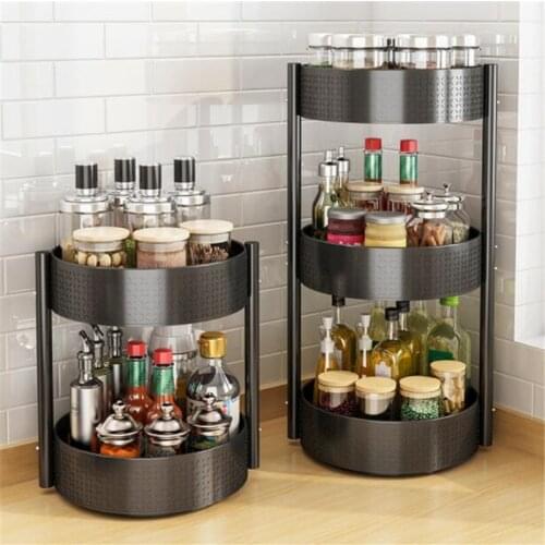 Spice Organizer Rack Multi Layer Rotating Kitchen Seasoning Storage Shelf
