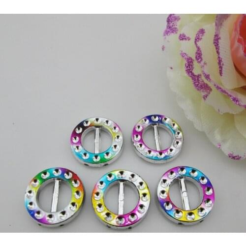 AB11 13mm)20pcs Colorful Round Plastic Buckle Supply For Swimming Wear Bikini Decoration