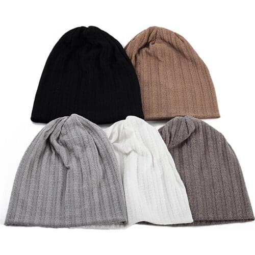 GeebroThread Knitting Solid Color Hat Woman Men Casual Beanie Cotton Caps Adults Unisex Beanies Outdoor Soft Cap