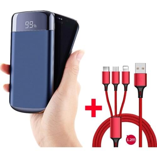 For Xiaomi MI for iphone X 10000mah Power Bank External Battery PoverBank 2 USB LED Powerbank Portable Mobile phone Charger