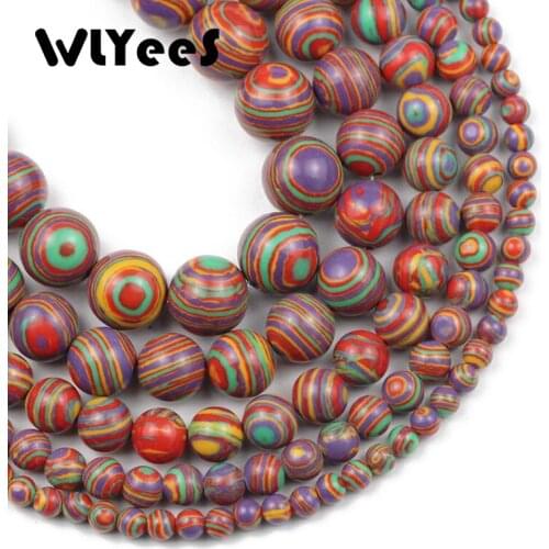 WLYeeS Multicolor malachite Stone Beads synthesis Round Loose Beads For Jewelry Making DIY Fashion Bracelet Ear Accessories 15