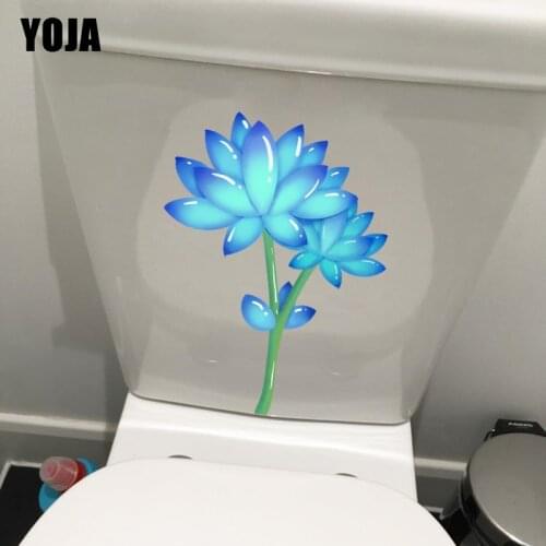 YOJA 17*22CM Dreamy Blue Fresh Plant Fleshy Classic Cartoon Home Wall Sticker Toilet Sticker T1-1051