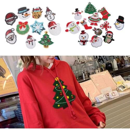 10/12x Snowman Elk Patch Patches Sew on / Iron on Alphabet Embroidered Clothing