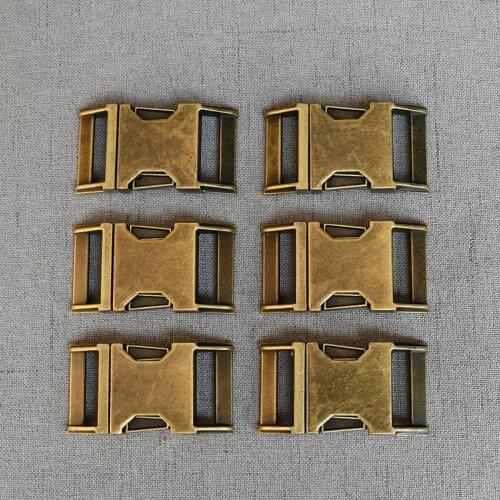 100 Pcs/Lot 25mm Antique Brass Metal Quick Side Release Buckles for DIY Out Door Luggage Dog Collar Buckle Belt Accessories