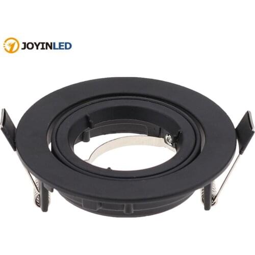 2PCS Black Round Commercial Lighting Adjustable LED Recessed Downlight Fittings GU10 MR16 Bulb Lamp Fixture led Downlight Frame
