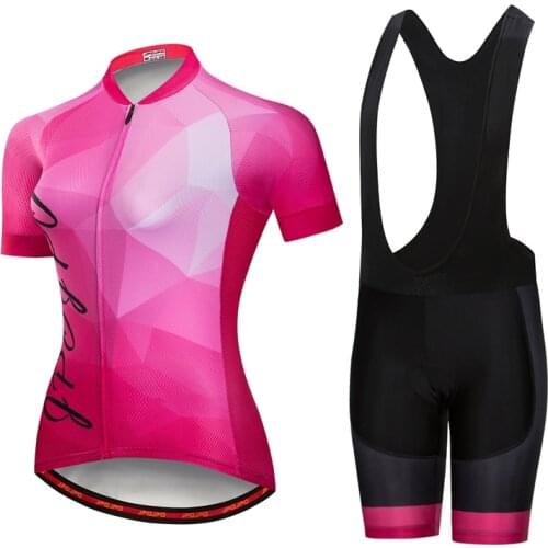2020 Womens Cycling Jersey Summer Short Sleeve Ladies MTB Bike Jersey Shirts Top Pro Riding Pink Breathable Bicycle Clothing