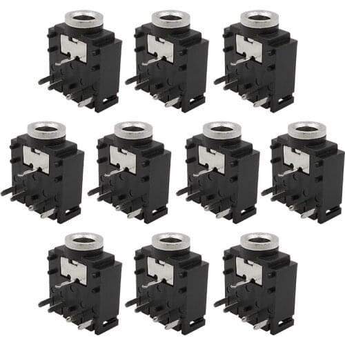 5/10Pcs 3.5mm 5 Pin Stereo Audio Connector Jack Socket Female PCB Mount Adapter 3F07 PJ307