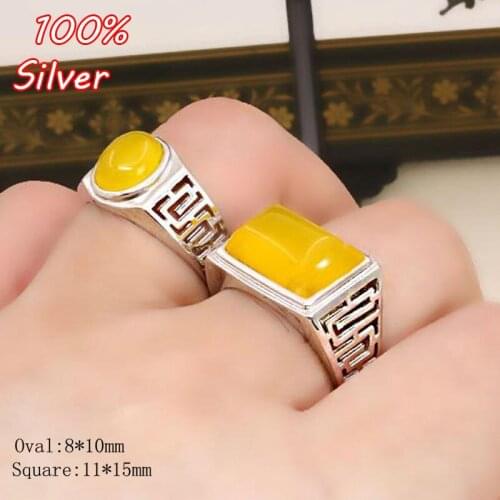 925 Sterling Silver Color Ring Base Jewelry 8*10MM 11*15MM, Adjustable Ring For Couple Blank Tray Square/Oval Platinum-Silver