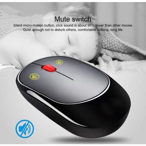 EastVita Computer Mouse Mute Switch Button USB Interfaces Portable Slim Optical Charging Mouse for PC Laptop