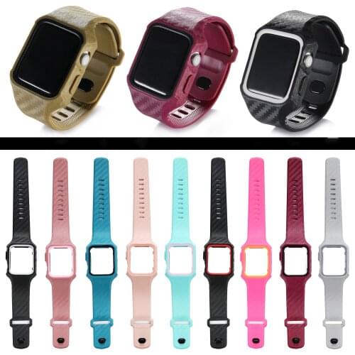Apple elastic strap Se / 6 / 5 / 4 / 3 / 2 / 1 TPU Integrated Case strap 38mm 40mm 42mm 44mm Iwatch Integrated Case watchband